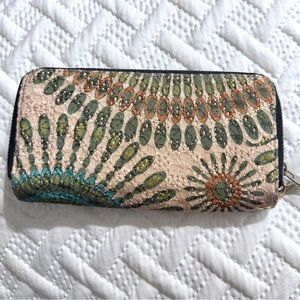 Women's Wallet Mandala Flower Full Zipper Closure Boho Hippie Printed Western